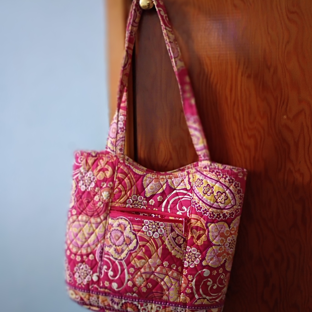 Vera Bradley Pink and Gold Floral Tote